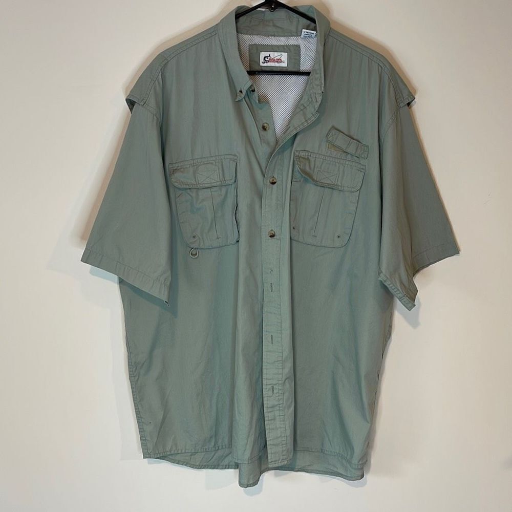 World Wide Sportsman Button‎ Down. Mens Size 2XL Sage Green